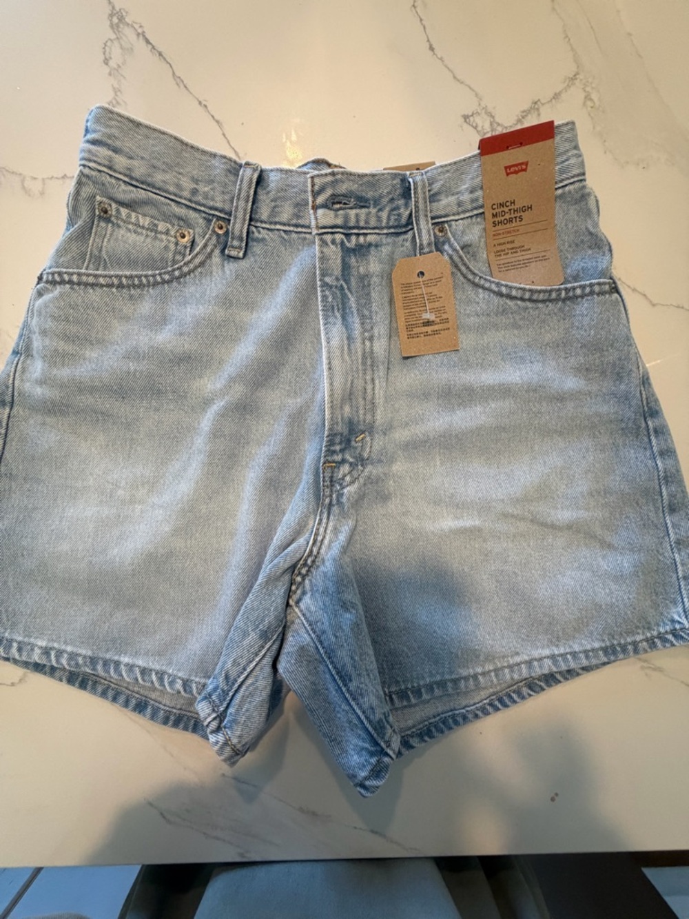 Levi Cinch Mid-Thigh Shorts High Rise